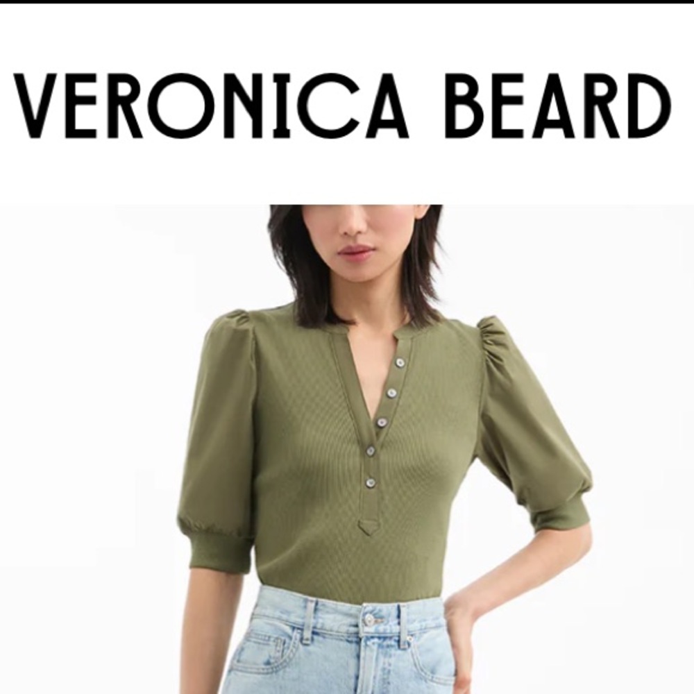 Veronica Beard Short puff Sleeve Tee